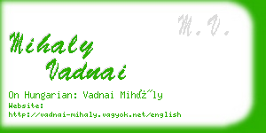 mihaly vadnai business card